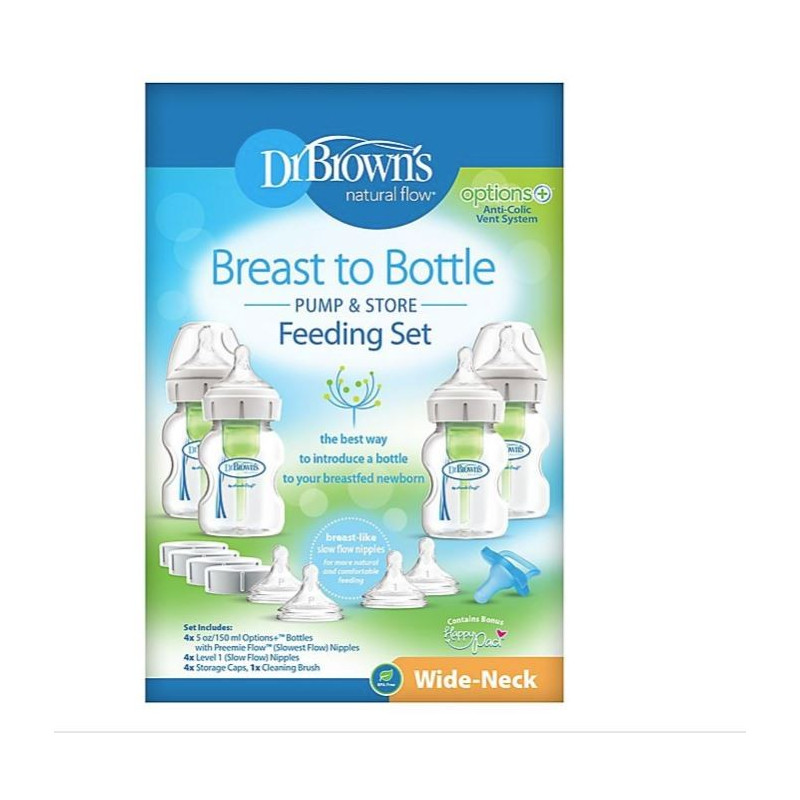Dr. Brown's Breastfeeding Baby Bottles Feeding Set WideNeck