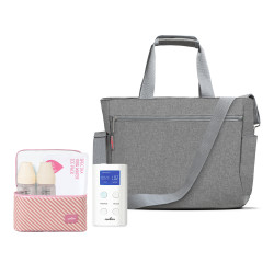 Spectra 9 Plus Portable Rechargeable Breast Pump with Grey Tote Cooler Kit