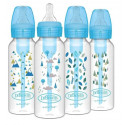 Dr. Browns Anti Colic 8oz Bottles Blue with Level 1 Slow Flow Nipple, 4 -Pack