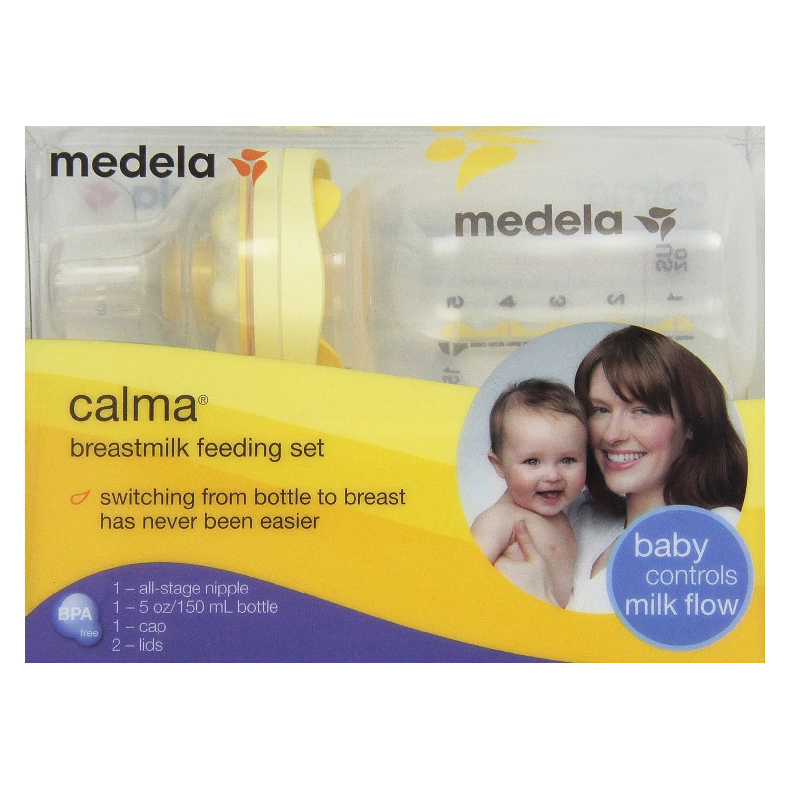 Medela Calma Breastmilk Feeding Set with 5 oz Bottle 