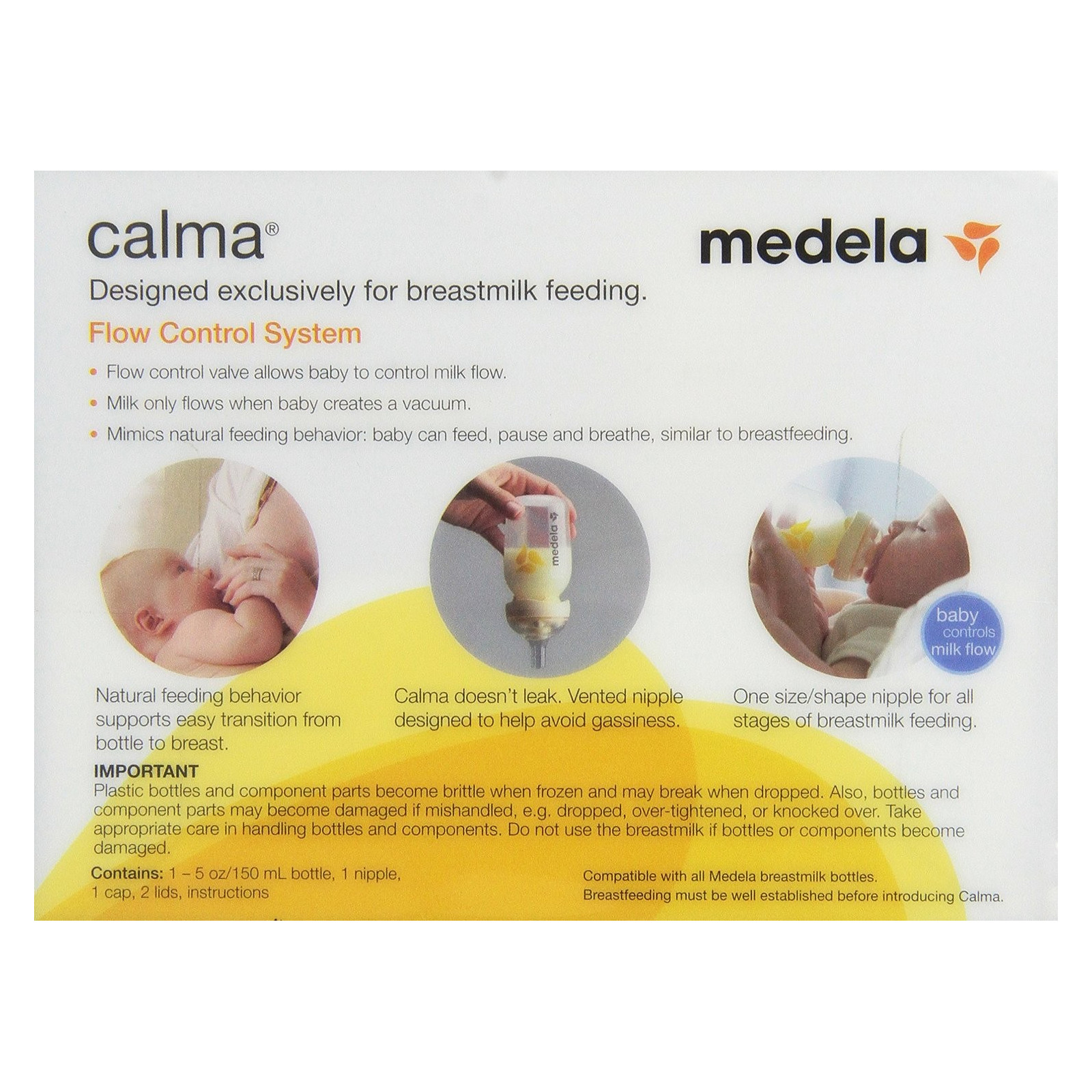 Medela Calma Breast-milk Breastfeeding Feeding Set 68021 5 Ounce oz Bottle NEW 