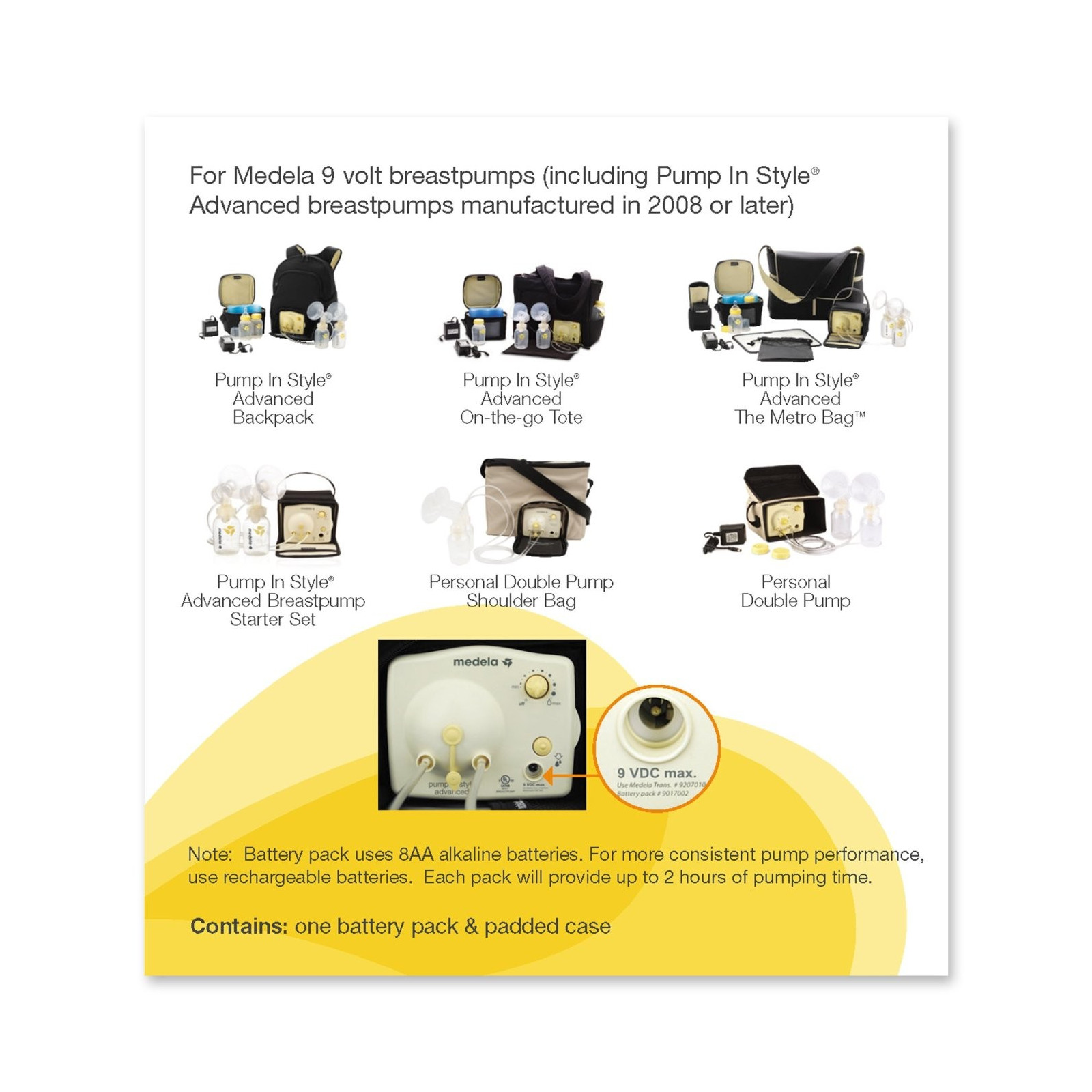 Battery pack for Pump in Style® with MaxFlow™ and Pump In Style® Advanced  breast pump 