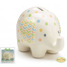 Burton and Burton Ceramic Bank Elephant, White with Polka Dots, 6" H