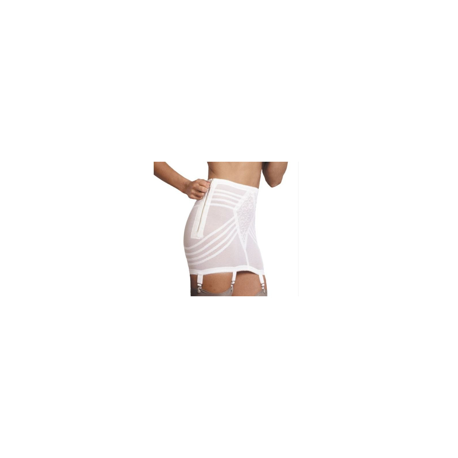 Rago 1361 Open bottom Girdle White with garters & stockings Firm Shaping to  8X - jersimport